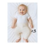 GizaKids Unisex Bebek Pijama Altı 3 Ay, 3 Ay, pjmal, Ekru, üniseks-bebek