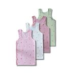 GizaKids%100 Pamuklu Kız Çocuk Atlet Fanila İç Çamaşır 4lü Set, 10-11 Yaş, pnd4f, Pembe-Yeşil-Beyaz, Kadın