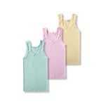 GizaKids%100 Pamuklu Kız Çocuk Pembe Sarı Yeşil Atlet Fanila İç Çamaşır 3lü Set, 24-36 Ay, 24-36 Ay, perarbnatlet, Mint, Kadın