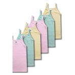 GizaKids%100 Pamuklu Kız Çocuk Pembe Sarı Yeşil İnce Askılı Atlet Fanila İç Çamaşır 6lı Set, 24-36 Ay, pktüg001, Çok Renkli, Kadın