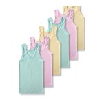 GizaKids%100 Pamuklu Kız Çocuk Pembe Yeşil Sarı Atlet Fanila İç Çamaşır 6lı Set, 4-5 Yaş, 4-5 Yaş, 1010, Karışık, Kadın