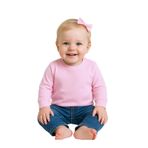 GizaKids%100 Pamuklu Uzun Kollu Mevsimlik Erkek Kız Unisex Bebek Çocuk Tişört Badi, 1 Yaş, 1 Yaş, teklit, Pembe, Bebek-Kızlar