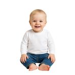 GizaKids%100 Pamuklu Uzun Kollu Mevsimlik Erkek Kız Unisex Bebek Çocuk Tişört Badi, 3 Ay, 3 Ay, teklit, Beyaz, Bebek-Erkekler