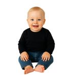 GizaKids%100 Pamuklu Uzun Kollu Mevsimlik Erkek Kız Unisex Bebek Çocuk Tişört Badi, 3 Ay, 3 Ay, teklit, Siyah, Bebek-Erkekler