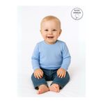GizaKids%100 Pamuklu Uzun Kollu Mevsimlik Erkek Kız Unisex Bebek Çocuk Tişört Badi, 9 Ay, 9 Ay, teklit, Mavi, Bebek-Erkekler