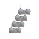 GizaKids%95 Pamuklu Kız Çocuk İnce Askılı Alıştırma Sütyeni 4lü Set Yarım Atlet 14-16 Yaş, 14-16 Yaş, stynf, Gri, Kız Çocuklar