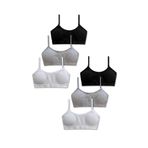 GizaKids%95 Pamuklu Kız Çocuk İnce Askılı Alıştırma Sütyeni 6lı Set Yarım Atlet 14-16 Yaş, 14-16 Yaş, sttyn6, Gri-Siyah-Beyaz, Kız Çocuklar