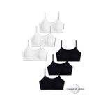 GizaKids%95 Pamuklu Kız Çocuk Likralı Penye İnce Askılı Pedli Alıştırma Sütyeni Yarım Atlet 6lı Set, 10-11 Yaş, yrmatlet, Siyah-Beyaz, Kız Çocuklar