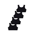 GizaKids%95 Pamuklu Kız Çocuk Likralı Penye Kalın Askılı Pedli Alıştırma Sütyeni Yarım Atlet 4lü Set, 12-13 Yaş, 12-13 Yaş, yrmst4, Siyah, Kız Çocuklar