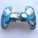 Gizala Ps5 Desenli Dualsense Silikon Kutulu Beyaz-Mavi Silikon Kılıf