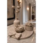 Gizem Design Products Modern Beyaz Taş Tozu 5'li Dekoratif Obje ve Konsol Seti