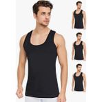 Gizem İç Giyim 3'Lü Paket Erkek Atlet - 01-Siyah - 3XL