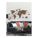 Gizem Shop 2D Ahşap Dünya Haritası Duvar Dekoru World Map Lardan