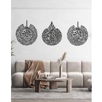 Gızem Shop Ayetel Kursi Felak Ve Nas Suresi 3'Lu Set Siyah Mdf Da