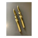 Gizemli Home 2'li Set Altın Yaldız Gold Burgulu Şamdan Mumu