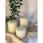 Gizemli Home 3 Lü Set Krem Beton Döküm Silindir Mum Çap: 6,5 - Krem Rengi - 3 Adet