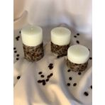 Gizemli Home 3'lü Set Çap: 6,5 Kahveli Silindir Mum