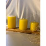 Gizemli Home 3'lü Set Çap: 6,5 Sarı Silindir Mum