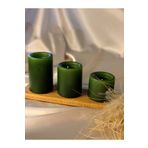 Gizemli Home 3'lü Set Yeşil Çap: 6,5 Çökertme Silindir Mum