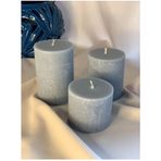Gizemli Home Açık Gri Beton Döküm Silindir Mum 3 Lü Set