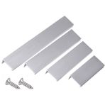 Gizli dolap kulpları, 6 adet dolap kulpu, alüminyum, gümüş, fırçalanmış, görünmez mutfak kulpları, kapı kulpları, çekmece kulpları, elbise dolabı, yatak odası için