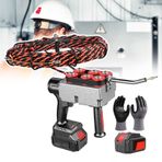 Gizli Kablo Elektrikli Kablo Çekme Aracı, Duvar Tel Makinesi, Ekran Paneli Kontrolü, Bir Çift Eldiven ve Pilli, Elektrikli Tel Makinesi, Kablo Çekici, 30 m