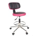 Gizmo Ofis Büro Döner Tekerlekli Çalışma Kasiyer Hekim Ayarli Tabure Sandalyesi B1000 Pembe