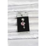 Gizmurstore 316L Cerrahi Çelik Pembe Zirkon Taşlı Model Göbek Piercing 5886 - MZUIRG8630-1099