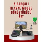 Gizmurstore 5’i 1 Arada Mobil Oyun Seti Klavye Mouse Dönüştürücü iOS & Android
