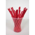 Gizpak Kağıt Pipet Metalize Kırmızı 25"Li