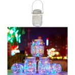 GK Creative Solar Technology Güneş Enerjili 3W Rgb Çok Renkli Kavanoz Peri LED Asma Aparatlı 20 LED Bahçe, Ağaç, Balkon, Güverte, Yazlık, Veranda, Havuz Kenarı Aydınlatması Su Geçirmez