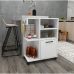 Gke Home Mutfak Dolabı Kapaklı 4 Raflı Tekerlekli - Beyaz