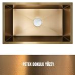 GL General 40x60 Gold Petek Dokulu Çelik Mutfak Eviyesi 304 Paslanmaz Çelik 1 MM