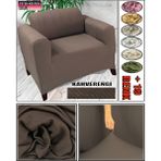 GL Home Petek Kumaş Tekli Koltuk & Berjer Koltuk Kılıfı - 100 x 130 cm - Kahverengi