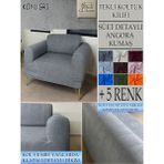 GL Home Süet Detaylı Angora Kumaş Tekli Komple Giydirme Tekli & Berjer , Bohem, Porto, Vb Model Koltuk Kılıfı - 80 x 100 cm - Koyu Gri