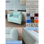 GL Home Süet Detaylı Angora Kumaş Tekli Komple Giydirme Tekli & Berjer , Bohem, Porto, Vb Model Koltuk Kılıfı - 80 x 100 cm - Mint