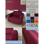 GL Home Süet Detaylı Angora Kumaş Tekli Komple Giydirme Tekli & Berjer , Bohem, Porto, Vb Model Koltuk Kılıfı - 80 x 100 cm - Mürdüm