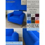 GL Home Süet Detaylı Angora Kumaş Tekli Komple Giydirme Tekli & Berjer , Bohem, Porto, Vb Model Koltuk Kılıfı - 80 x 100 cm - Parlement Mavisi - Gece Mavisi