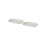 Gladelıg Tabak Seti, Gri Renk 20x13 Cm, 2 Adet Servis-sunum Tabağı Stoneware