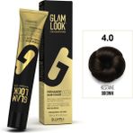 Glam Look Kalıcı Saç Boyası | 4.0 Kestane | 100 ml | Koruyucu, nemlendirici, besleyici yağlar, düşük amonyak seviyesi, profesyonel 79 renk