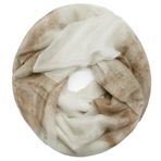 Glamexx24 Bayan Loop Kış Şalı Sıcak ve Yumuşak Boru Şal Çizgili Renk Geçişli Kumaş 01386, 00958a5 Bej Krem, 72 x 48cm