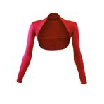 Glamexx24 Kadın Bolero şık bolero ceket, uzun kollu sembollü omuz, kısa, shrug hırka, hafif örgü ceket, kutlamalar için elbise için, Kırmızı, XL Kurz