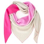 Glamexx24 Kadın XXL Şal Üçgen Şal Üçgen Eşarp Atkı Muslin Şal Panço Birçok Renk Kombinasyonu Pamuktan İtalyan Malı, Pembe-bej-açık pembe, Tek Beden