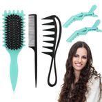 Glamifyr 5 adet bukle fırçası, Bounce Curl Brush Curly Hair Brush bukleler için tarak, kaba dişli tarak, saç tarağı, saç tokası, saç tokası, kuaför fırçası, bukleler için