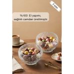 Glamis Selen Concept Çatlak Model El Yapımı Cam Kase 2'li Set - 600 ml