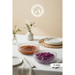 Glamis Selen Concept Kafes Model El Yapımı Büyük Boy Cam Salata Kasesi 2 'li Set