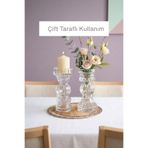Glamis Selen Concept Luvia Model Orta Boy Çift Yönlü Modern El Yapımı Cam Şamdan & Vazo