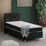 Glamis Tek Kişilik Baza Başlık Letto Yatak Seti - Antrasit