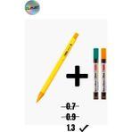 Glanart 1.3 mm Uçlu Kalem ve 2 Paket 1.3 mm Uç Seti Mikro - versatil uçlu kalem - Sarı
