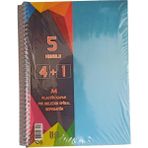 Glanart A4 Boy 4 + 1 Ayraçlı Defter Dersane Defteri 4 Kareli 1 Çizgili 125 Yaprak Udep - Mavi - 1 Adet
